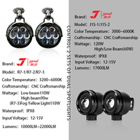 Feux auxiliaires avant pour moto R7+J1S, LED super lumineux, haute qualité, faisceau haut/bas, lumière jaune et blanche, projecteur IPX8