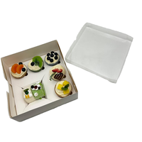 Boîte d'emballage de gâteau à bento en carton personnalisé 4 6 12 trous à quantité minimale de commande bas avec couvercle transparent en PET pour biscuits boîte d'emballage de dessert cupcake