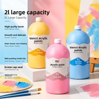 Peinture acrylique 24 couleurs de Chine, conditionnée en seau de 2L et en tube souple ; séchage rapide, imperméable