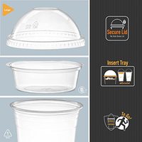 Tasses à Dessert jetables pour yaourt, gobelets en plastique transparent parfaits avec couvercles et tasses à insérer pour le petit déjeuner