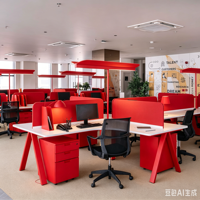 Ensemble complet de mobilier de bureau de direction, poste de travail modulaire à cloison pour 4 personnes, poste de travail privé
