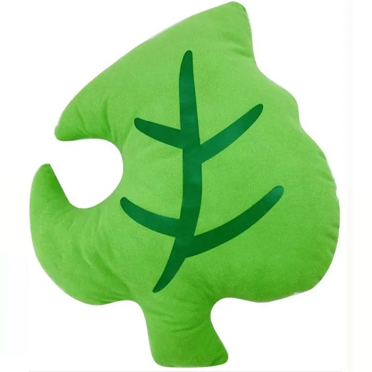 Мягкая Плюшевая игрушечная Подушка с сублимационным принтом, с зелеными листьями
