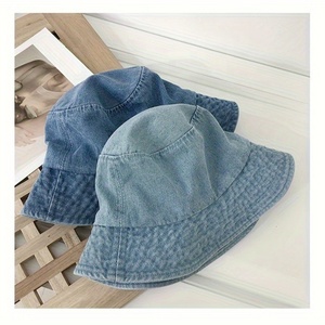Sombrero de cubo personalizado de gama alta bordado Denim protección solar transpirable para pescadores uso al aire libre verano - Product Image 4