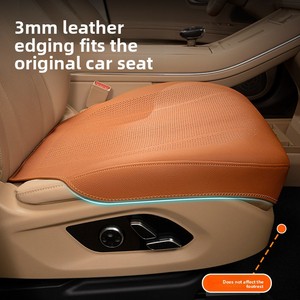 Coussin de <span class=keywords><strong>siège</strong></span> de <span class=keywords><strong>voiture</strong></span> universel en cuir Nappa souple, respirant et rafraîchissant, housse de <span class=keywords><strong>siège</strong></span> pour <span class=keywords><strong>conducteur</strong></span> et passager, <span class=keywords><strong>protection</strong></span> complète - Product Image 4