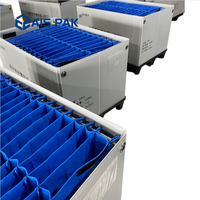 Caisses de palette en plastique pliables, empilables et emboîtables Aispak, robustes, avec séparateurs, couleur personnalisée, taille personnalisable pour le transport de marchandises