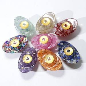 Monedas de resina de piedra de cristal natural, <span class=keywords><strong>Bao</strong></span> figuritas de dinero, decoraciones para el hogar Feng Shui, artesanías de resina - Product Image 1