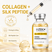 Ampoule de collagène et de peptides de soie, sérum raffermissant et liftant pour la peau, fournisseur OEM ODM, étiquette privée