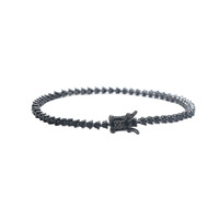 Bracelet chaîne tennis micro-pavé 2 mm à rangée unique en zircon noir, bijoux de mode hip-hop pour femme