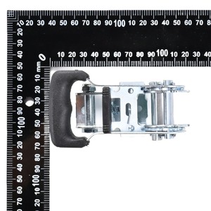 Boucle à cliquet à poignée large courte, plaquée zinc blanc, recouverte de caoutchouc, résistance à la rupture de 1500 kg, 27 mm, pour le contrôle de cargaison à usage moyen - Product Image 4