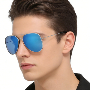 <span class=keywords><strong>Gafas</strong></span> de Sol Aviador Clásicas de Moda para Hombre y Mujer, Protección UV400, Lentes de Espejo Azules, Montura Metálica, <span class=keywords><strong>Gafas</strong></span> de Piloto - Product Image 4