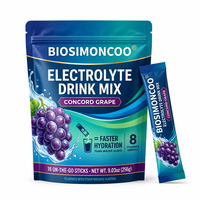 Poudre de mélange pour boisson électrolytique saveur Raisin Concord, 16 sticks, soutien hydratant, 8 vitamines et minéraux, OEM