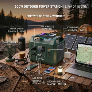 Factory Wholesale Lithium Battery Power Station Power Banks Household <b>Portable</b> Solar <b>Generator</b> 600W - Product Image 5