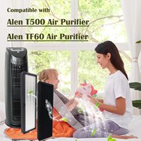 Filtres de remplacement pour purificateur d'air Alen T500 Tower, lot de 2 HEPA H13 et lot de 4 charbons actifs, filtration à 99,97 %