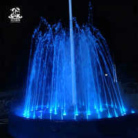 Fuente Musical Circular de Acero Inoxidable para Jardín, Fuente de Agua Danzante con LED Pequeña, Tamaño Personalizado Disponible