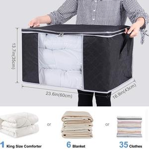 Organisateur de couette pliable pour vêtements en gros grand sac de rangement en tissu non tissé épaissi de <span class=keywords><strong>charbon</strong></span> de bois - Product Image 6