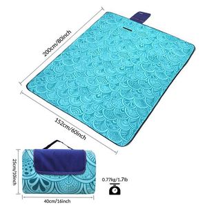 Manta de picnic impermeable extra grande para exteriores, con bolsa de playa y logotipo personalizado con reverso impermeable, de fábrica BSCI. - Product Image 2