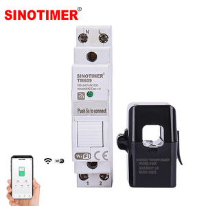 SINOTIMER-Medidor inteligente de energía, voltaje y <span class=keywords><strong>kWh</strong></span> en tiempo real, riel DIN, sensor CT y aplicación de vida inteligente, 100-240V CA, - Product Image 1