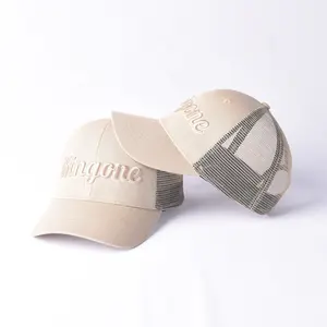 OEM new fashion 6 panel high quality trucker hat 3D Embroidery mesh caps gorras deportivas baseball cap with curved brim