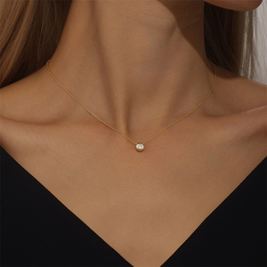 Collier empilable CANNER en argent sterling 925 avec pendentif goutte d'eau fleur et zircon blanc 5A plaqué or 18 carats pour femme - Product Image 5