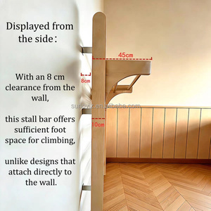 Barras de Pared Portátiles de Madera Maciza, Equipo de Gimnasio en Casa que Ahorra Espacio, Multifuncional para Terapia Física, Escalera Sueca F - Product Image 2