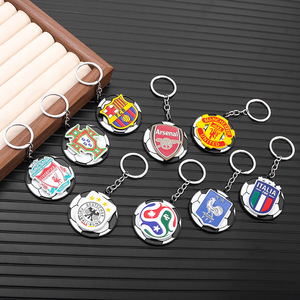 Wholesale 2D Rotating Soccer <strong>Ball</strong> Keychain with Team Logo Football Club Team Badge Keyring Fan Memorabilia Backpack Charm - Product Image 4