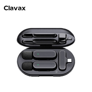 Clavax CLLM-K61 Mini Lavalier Clip <span class=keywords><strong>sur</strong></span> micro Microphone à revers sans fil avec étui de charge pour enregistrement Vlog Tiktok de té<span class=keywords><strong>l</strong></span>éphone intelligent - Product Image 1