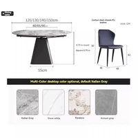 XTCZ-014 Table à manger rectangulaire de luxe moderne en métal Rock Style lumineux petite combinaison de chaise de Table de ménage pour les hôtels