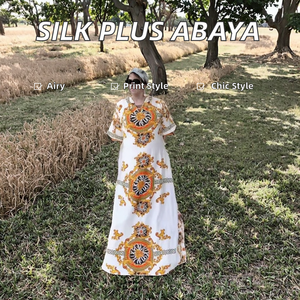 Novedades, Abaya de Seda para Mujer de Talla Grande, Antiestática, Transpirable, Elegante, Holgada, Informal, Plisada, Vestido de Verano, Camisa para Mujer - Product Image 2