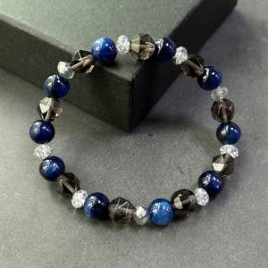 Bracelet en pierre naturelle avec perles de verre colorées, protection EMF, vente en gros directe d'usine, taille ajustable - Product Image 2