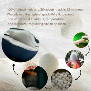 Masque de sommeil en satin de soie personnalisé avec logo, marque privée, pour voyage, sangle réglable, 100% pure soie de mûrier, vente en gros - Product Image 5
