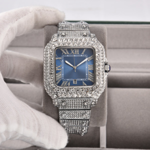 Reloj de Hombre Cuadrado con Cristales Estilo Hip-Hop, Último Modelo 2026, con Esfera Roja, Verde, Azul, Morada, Blanca y Negra - Product Image 3