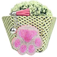Mode personnalisé Bling cristal plein strass porte-clés chien chat patte porte-clés sac à main breloque sac pendentif accessoires chien porte-clés