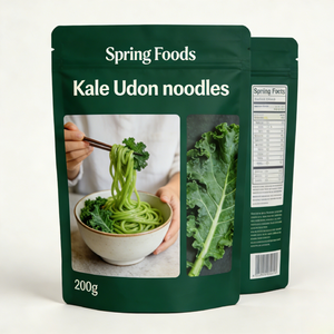 Nouilles Udon végétaliennes à faible teneur en sodium, à base de blé dur et de chou frisé, <span class=keywords><strong>repas</strong></span> instantané <span class=keywords><strong>végétarien</strong></span> cuit - Product Image 1