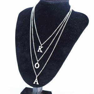 Gargantilla de tres capas con estilo, cadena de joyería negra, señal de miembros de la sociedad del Club, Alfa Sorority, letras griegas, collares <span class=keywords><strong>KOA</strong></span> - Product Image 4