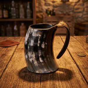B.S INTERNATIONAL OX HORN Mugs, compatibles avec les aliments, écologiques, pour anniversaires, bière, artisanat, réutilisables, lavables au lave-vaisselle, style américain - Product Image 1