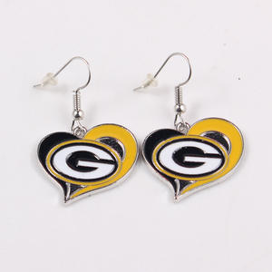 NFL Heart Oil Drop 32 Sports Teams Series Classic Anniversary Cowboys Steelers Pirates Seahawks Boucles d'oreilles unisexes en alliage de zinc - Product Image 4