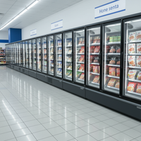 Congélateur vertical pour supermarché, vitrine réfrigérée, congélateur commercial à porte vitrée