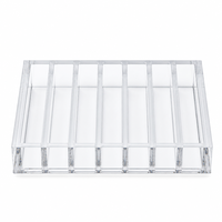 Organisateur de Palette de Fards à Paupières en Acrylique Solide Personnalisé, Imprimé UV, 7 Compartiments, Présentoir de Maquillage pour Coiffeuse, Rangement Esthétique