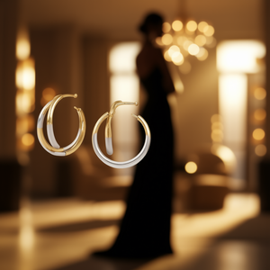 Boucles d'oreilles créoles plaquées or pour femmes, style classique 18 carats, à porter au quotidien, bijoux multicolores, boucles d'oreilles fines - Product Image 2