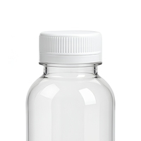 Bouteille de boisson ronde en PET transparent de 250 ml avec bouchon à vis blanc