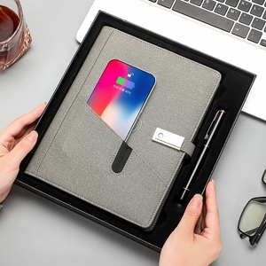 A5 Đa Chức Năng Không Dây <span class=keywords><strong>S</strong></span>ạc Máy Tính Xách Tay PU Kinh Doanh Loose-Leaf Thông Minh Nhật Ký Máy Tính Xách Tay 8000MAh Ngân Hàng Điện Tạp Chí Với <span class=keywords><strong>USB</strong></span> - Product Image 4