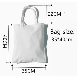 <span class=keywords><strong>Sac</strong></span> Fourre-Tout d'Épaule en Toile de Coton Écologique pour Femmes, Imprimé, pour Courses Quotidiennes ou Cadeau, avec Anses - Product Image 2