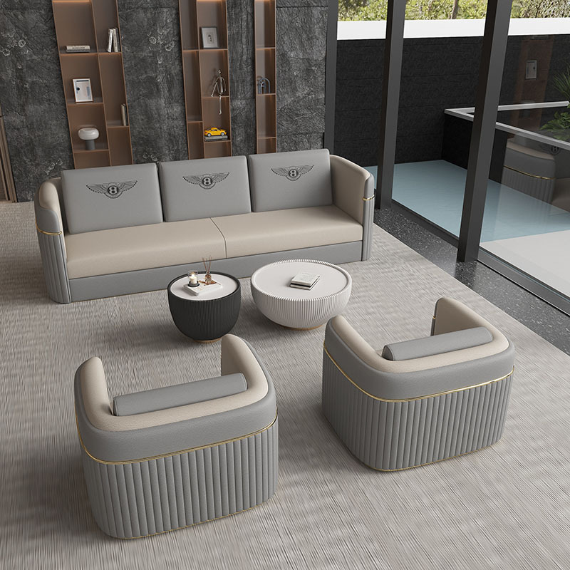 180 cm de largo, tres plazas más una mesa de centro (gris)