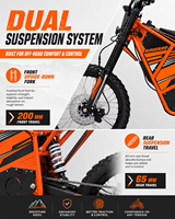 MD-2X 10000W Peak Elektrikli Arazi Motosikleti 72V 40Ah 95km/s Yüksek Hızlı Off Road E Motosiklet