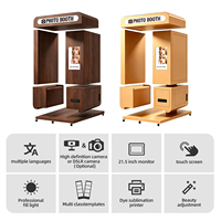 Photomaton modulaire en bois, structure portable, emballage plat, montage facile, impression instantanée, faible coût de transport