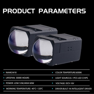 Sanvi M18 <b>Auto</b> <b>Lighting</b> <b>System</b> 53W 60W 6000K LED Projector Lens Led Headlight 1.8 Inch Matrix Retrofit Kits - Product Image 5