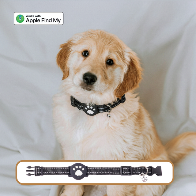 Both IOS Android Smart Find My Air Tag Pet Locator Collar for Cats & Dogs Waterproof Animal Design Anti Lost Tracker