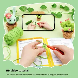 Kit <span class=keywords><strong>de</strong></span> crochet Amigurumi DIY pour débutants avec motif <span class=keywords><strong>de</strong></span> poupée d'animal mignon, instructions en anglais et tutoriels vidéo - Product Image 2