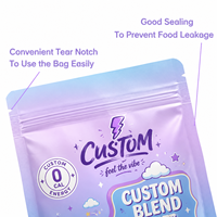 Sachet alimentaire personnalisé de haute qualité, imprimé, à fond plat, avec fermeture éclair refermable et doublure en feuille épaisse, pour le stockage du café, du thé et des aliments pour animaux de compagnie