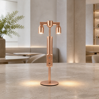 Lámpara de Mesa LED Moderna con Cabezal Giratorio de 360 Grados e Inclinación de 90 Grados, Táctil, Regulable, Inalámbrica, Recargable, para Bar o Restaurante
